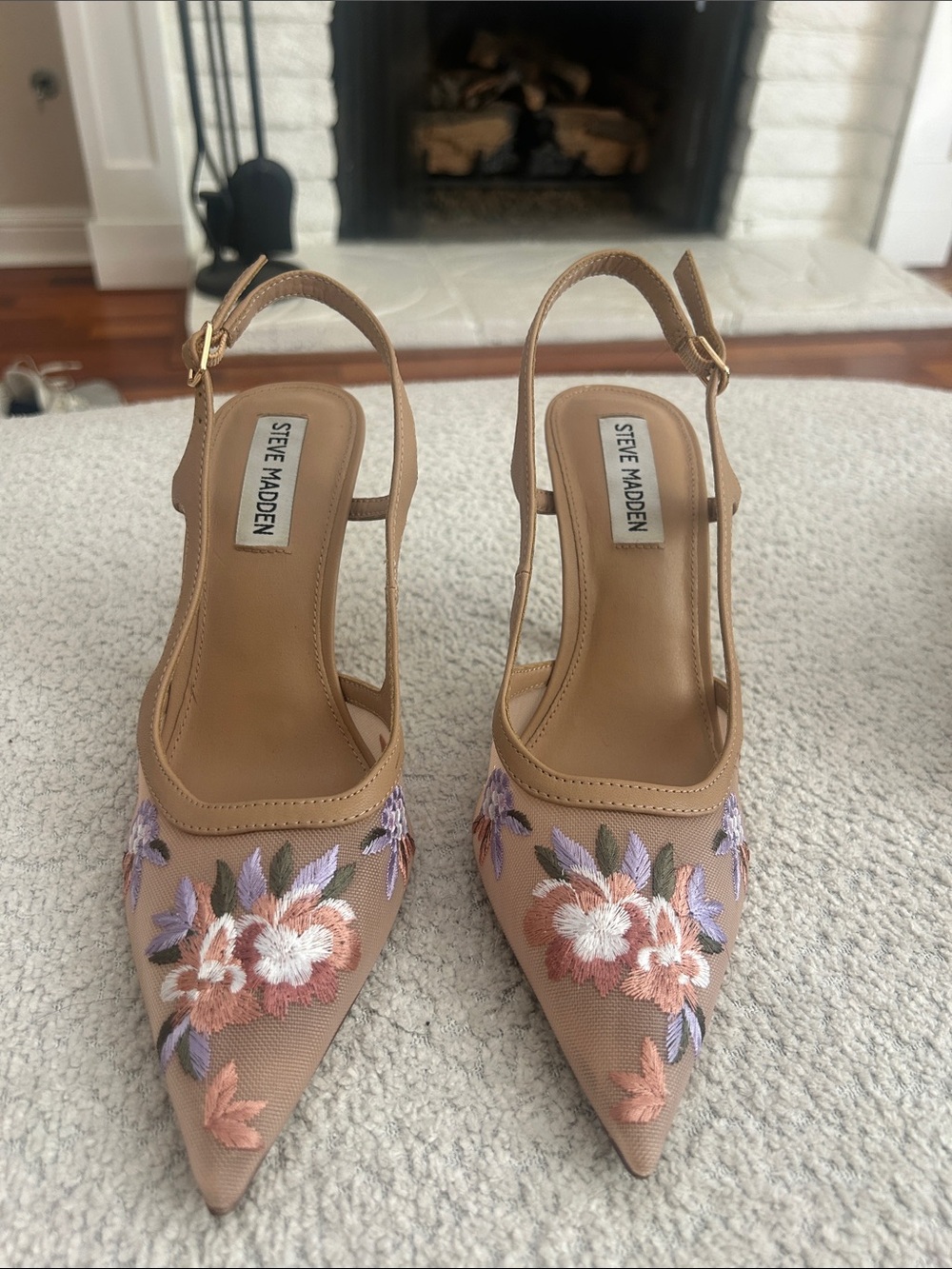Steve Madden Brylie Floral Mesh heels